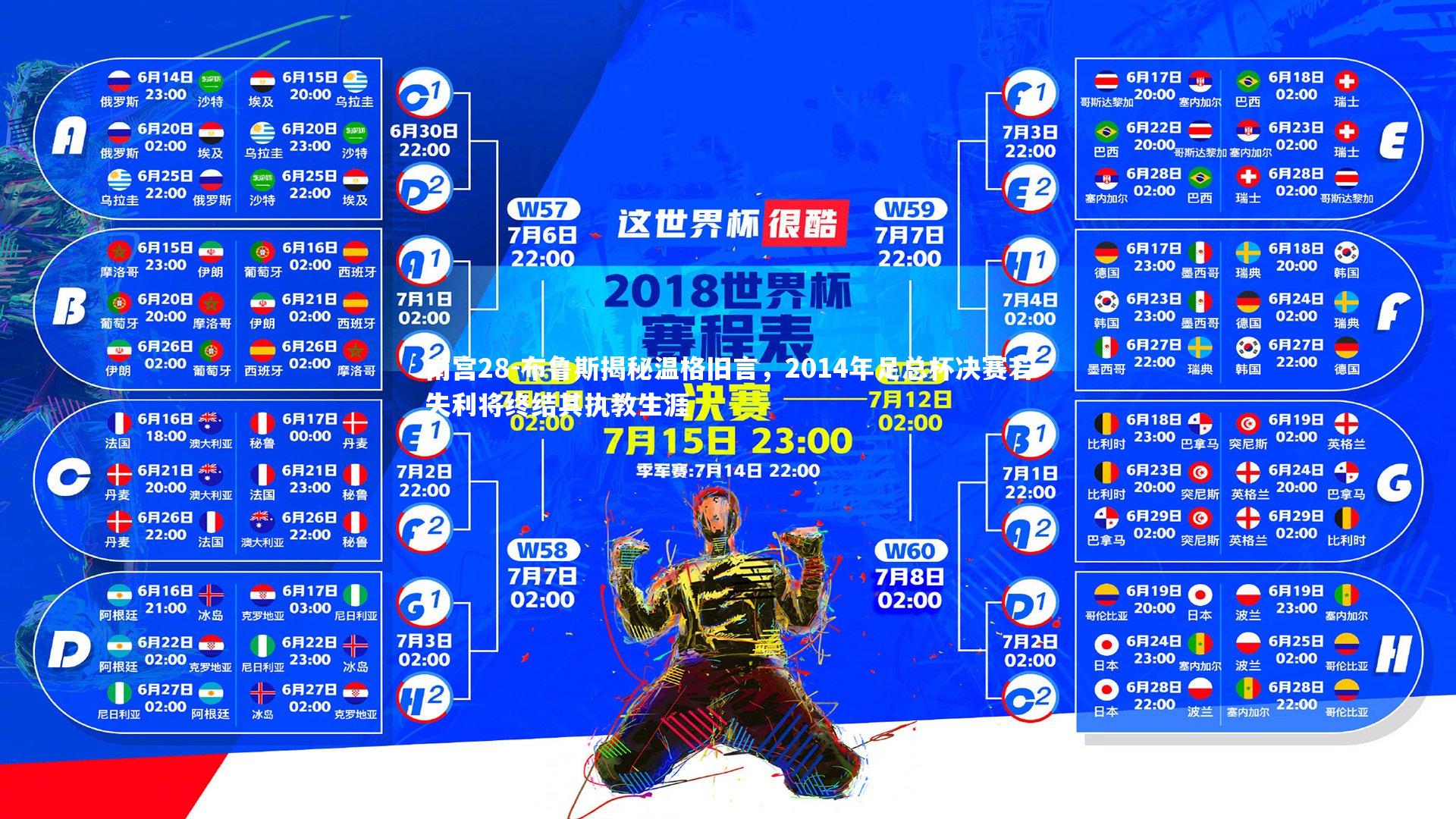 布鲁斯揭秘温格旧言，2014年足总杯决赛若失利将终结其执教生涯